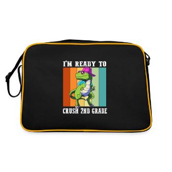 2. Klasse - Retro Tasche - Schwarz/Gold - Hinten