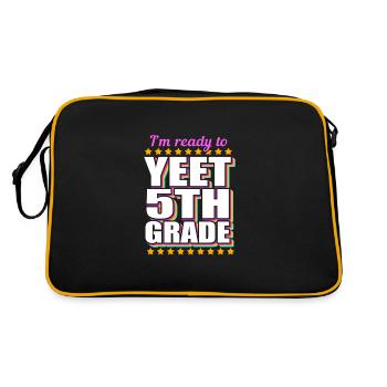 5. Klasse - Retro Tasche - Schwarz/Gold - Hinten