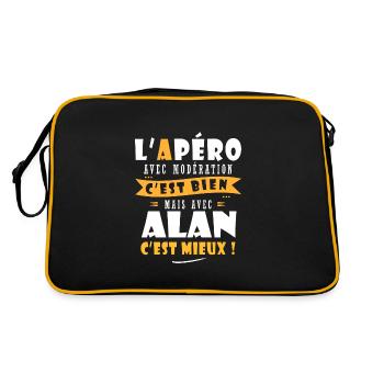 Alan Apero T shirt Humour personnalisé alan - Sac Retro - noir/or - Dos