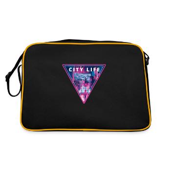 City Life - Synthwave Aesthetic Retrowave - Retro Bag - black/gold - Back