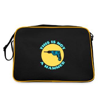 This is Not a Hammer | Drill Pun - Retro Bag - black/gold - Back