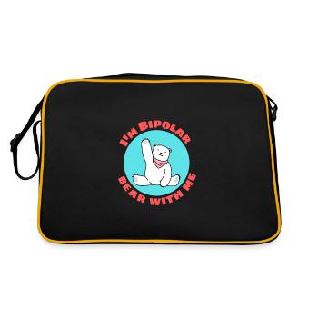 I'm Bipolar Bear With Me | Cute Polar Bear Pun - Retro Bag - black/gold - Back