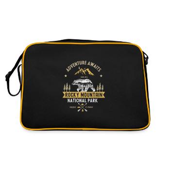 Rocky-Mountain-Nationalpark - Retro Tasche - Schwarz/Gold - Hinten