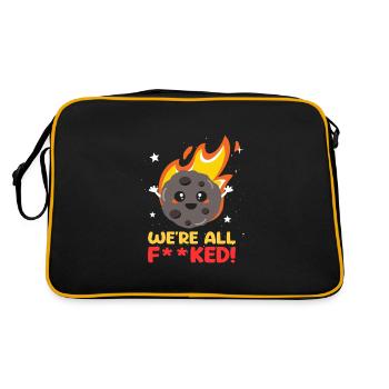 Astéroïde météore, nous sommes tous foutus ! Divertissant - Sac Retro - noir/or - Dos