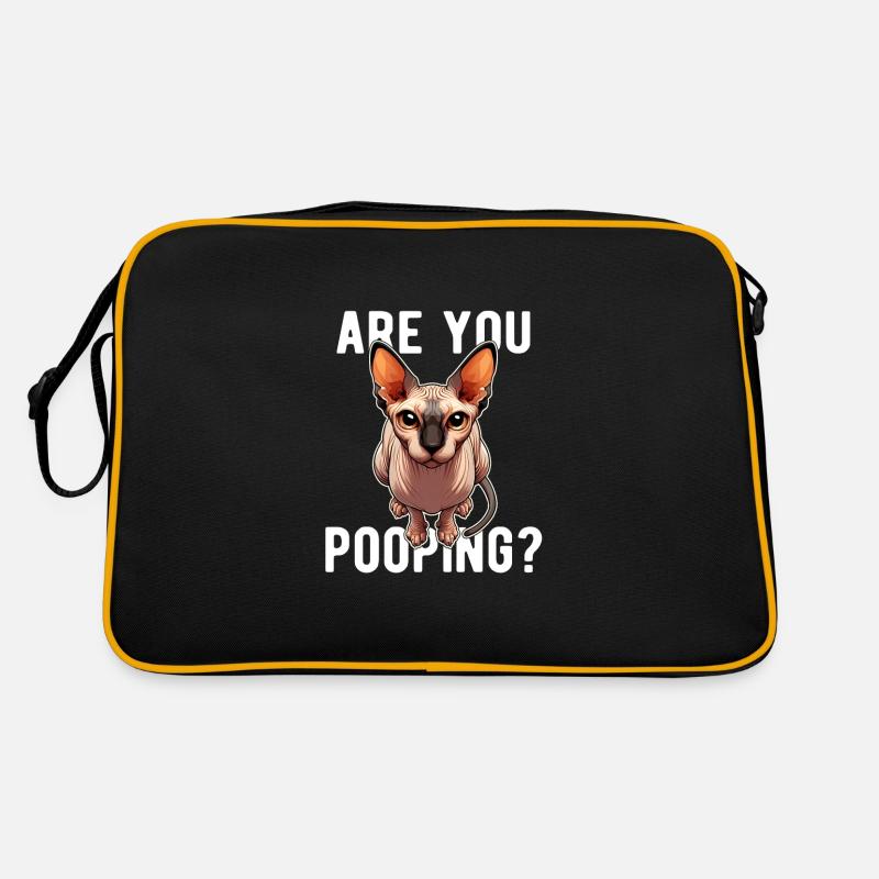 Est-ce que tu fais caca ? Drôle de chat Sphynx Sac Retro
