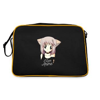 I love anime figure gift japan fan girl - Retro Bag - black/gold - Back