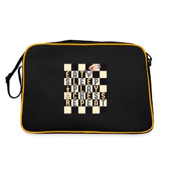 EAT SLEEP PLAY CHESS REPEAT - Joueur d’échecs - Sac Retro - noir/or - Dos