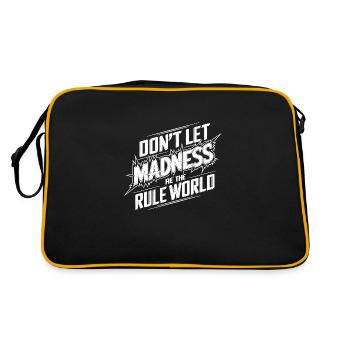 Stoppt den Wahnsinn - Retro Tasche - Schwarz/Gold - Hinten