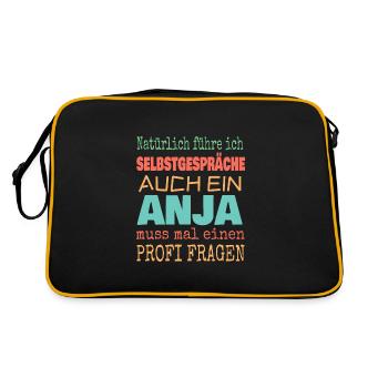 Anja - Retro Tasche - Schwarz/Gold - Hinten