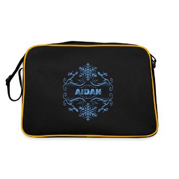 Geschenk für Aidan - Retro Tasche - Schwarz/Gold - Hinten