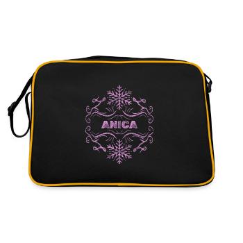 Mädchenname Anica - Retro Tasche - Schwarz/Gold - Hinten
