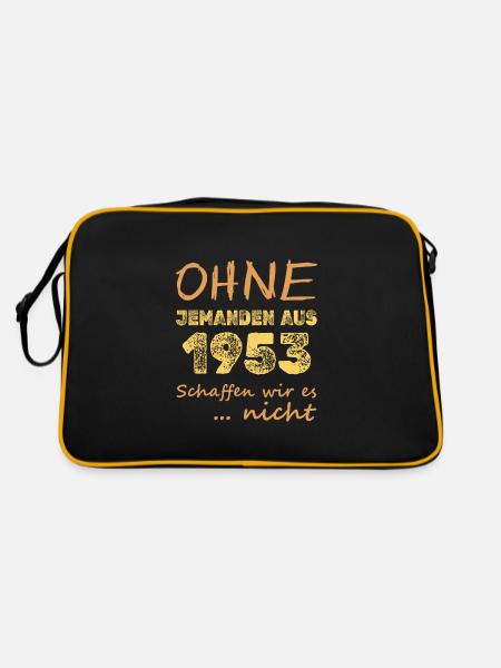 es 1953 - Retro Tasche - Schwarz/Gold - Hinten