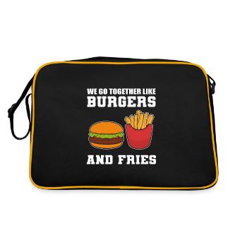 Burgers and Fries Food Vlogger Gift - Retro Bag - black/gold - Back