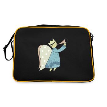 Weihnachtsengel - Retro Tasche - Schwarz/Gold - Hinten