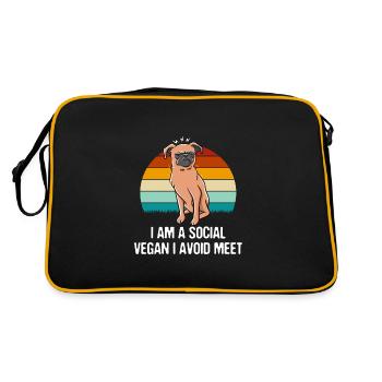 I am a social vegan. I avoid sar - Retro Bag - black/gold - Back