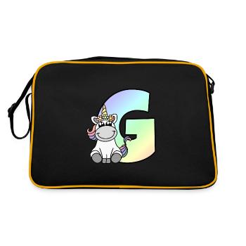 Licorne Lettre G - Sac Retro - noir/or - Dos