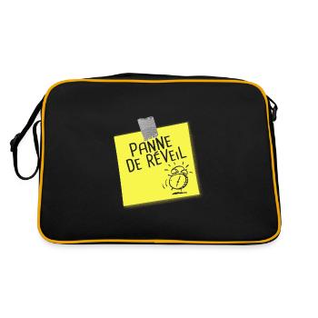 panne de réveil humour être en retard - Sac Retro - noir/or - Dos