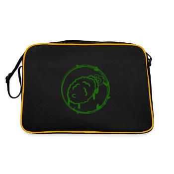 Sheep - Wool - Sheep herd - Nature - Farm - Retro Bag - black/gold - Back