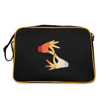 Langue des signes ASL sourd - Sac Retro - noir/or - Dos