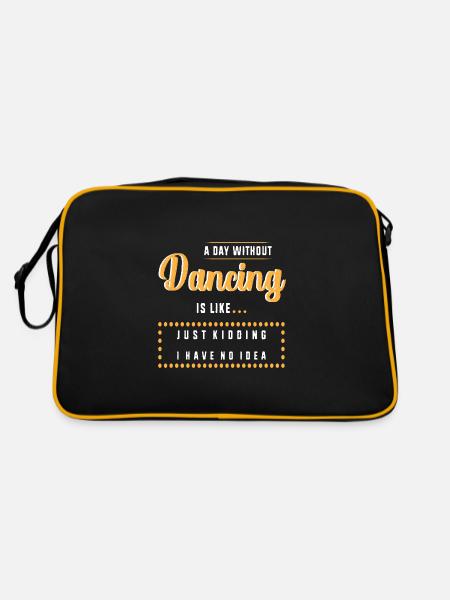 Tänzer Choreograph Tänzerin Tanzen Tanzlehrer - Retro Tasche - Schwarz/Gold - Hinten