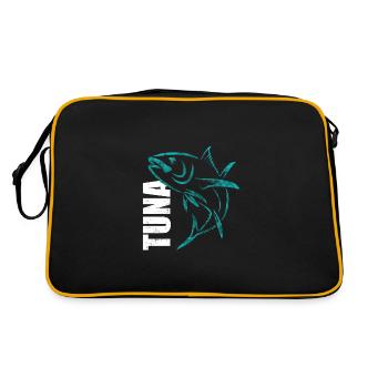 Thunfisch Angeln - Retro Tasche - Schwarz/Gold - Hinten