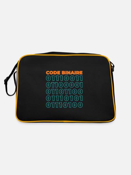 Code binaire - Sac Retro - noir/or