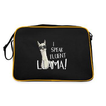 Je parle couramment le lama et l’alpaga ! - Sac Retro - noir/or - Dos