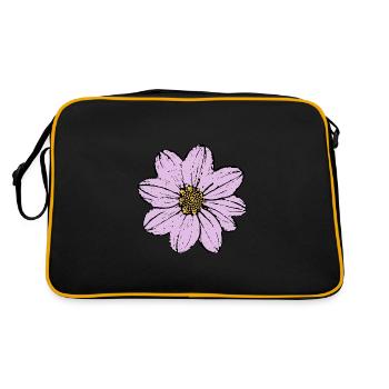 fleur, fleur, pastel, violet, lilas - Sac Retro - noir/or - Dos