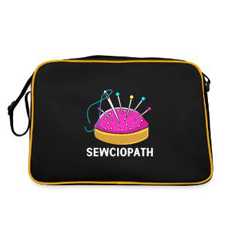 Sewing Machine Seamstress - Retro Bag - black/gold - Back
