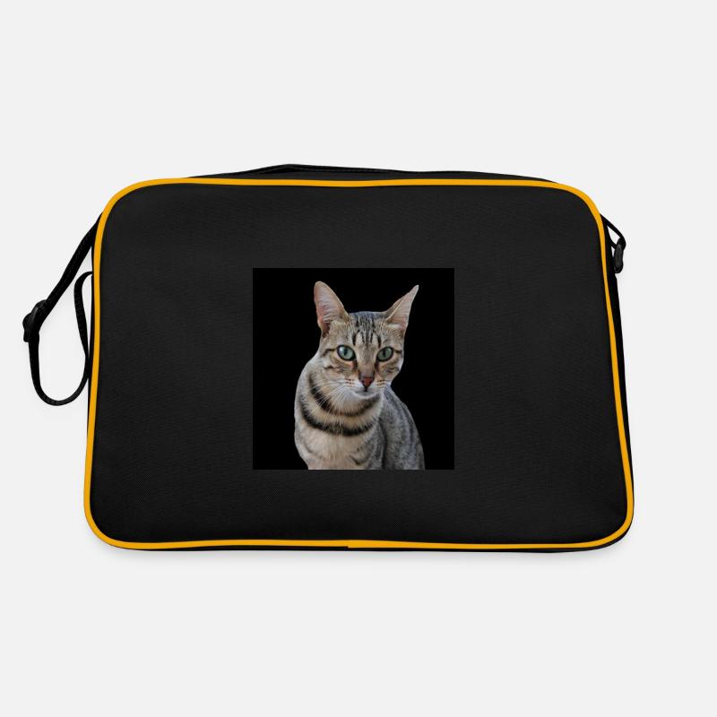 Katze Katzen - Retro Tasche - Schwarz/Gold