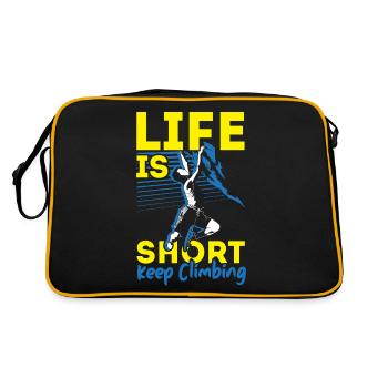 Life is short Climb further Boulderer B - Retro Bag - black/gold - Back