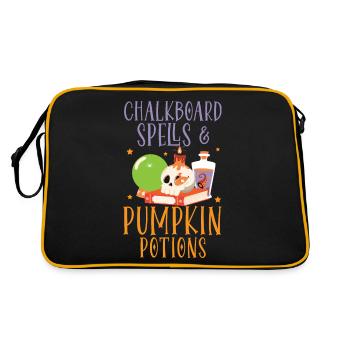 Magie au tableau noir et potions de citrouille Halloween - Sac Retro - noir/or - Dos