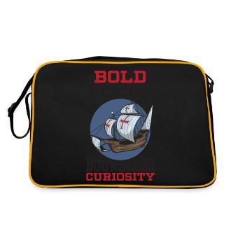 Kühne Reisen Grenzenlose Neugierde Kolumbus-Tag - Retro Tasche - Schwarz/Gold - Hinten