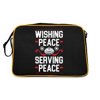 Vœux Paix Servir Paix Père Noël Police Weihn - Sac Retro - noir/or - Dos