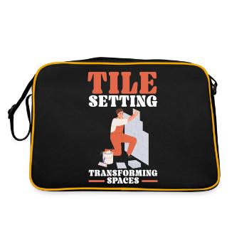 Tiler Tiler Profession Floor Layer Tile - Retro Bag - black/gold - Back