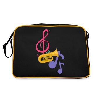 Musik Accessoires Männer Frauen - Retro Tasche - Schwarz/Gold - Hinten