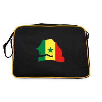 Sénégal carte drapeau drapeau - Sac Retro - noir/or - Dos