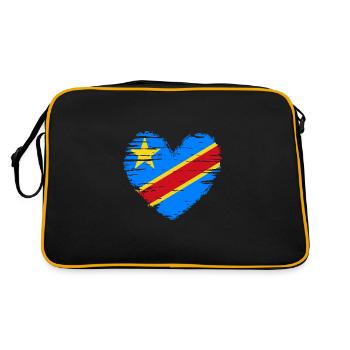 République du Congo coeur drapeau drapeau armoiries - Sac Retro - noir/or - Dos