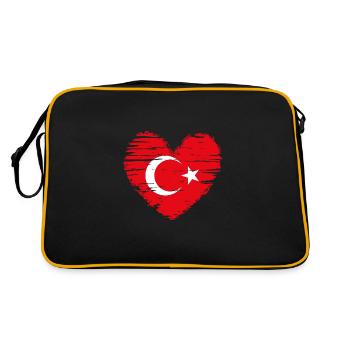 Turquie coeur drapeau drapeau armoiries - Sac Retro - noir/or - Dos