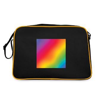 Cute Rainbow Print - Rainbow Lover Gift - Retro Bag - black/gold - Back