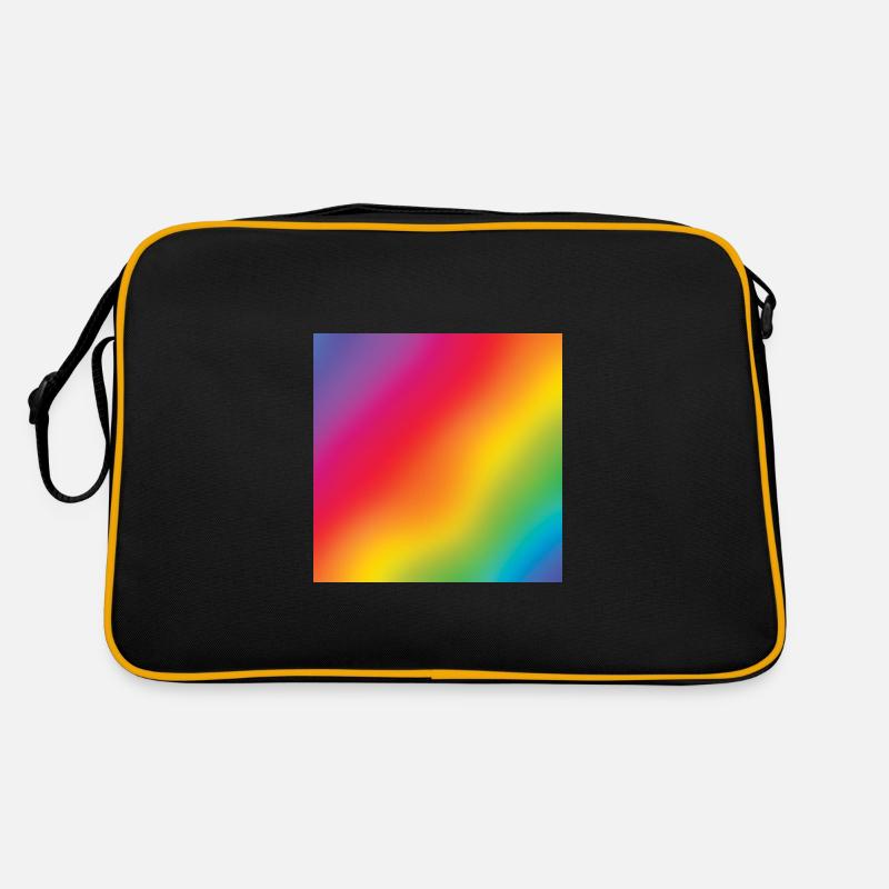 Süße Regenbogen-Druck - Regenbogen-Liebhaber-Geschenk - Retro Tasche - Schwarz/Gold