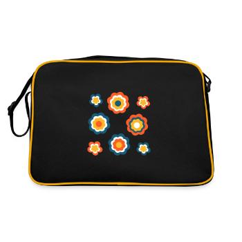 des années 70 fleur motif rétro Hippie fleurs pouvoir - Sac Retro - noir/or - Dos