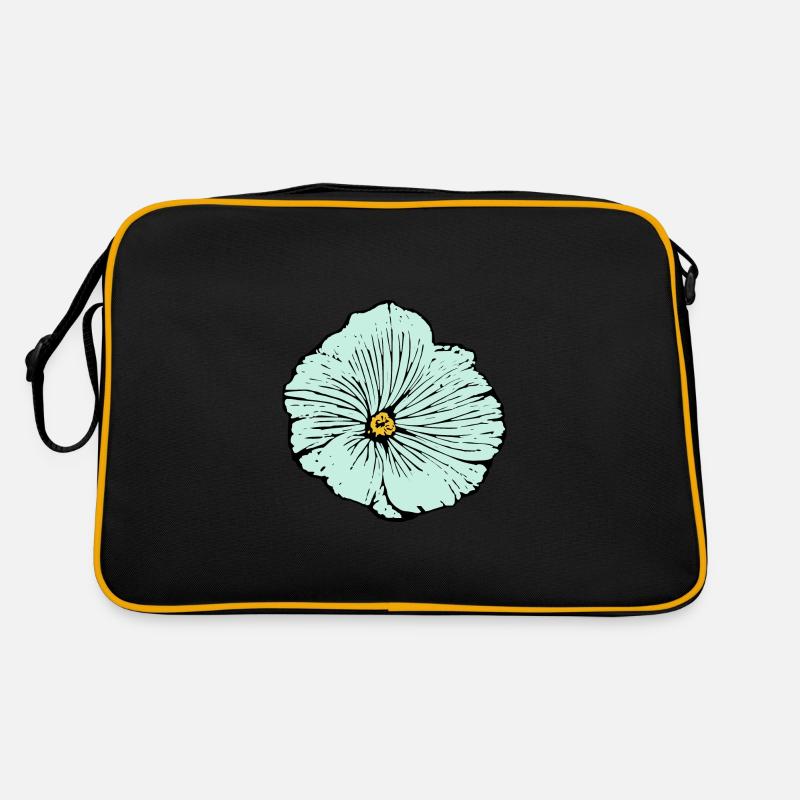 Flower, Light Blue, Blue Flower, Mauve Retro Bag