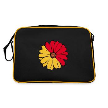 70s Flower Pattern - Retro Bag - black/gold - Back