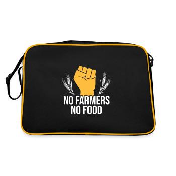 Keine Landwirte, keine Landwirte, die Nahrungsmittel unterstützen - Retro Tasche - Schwarz/Gold - Hinten
