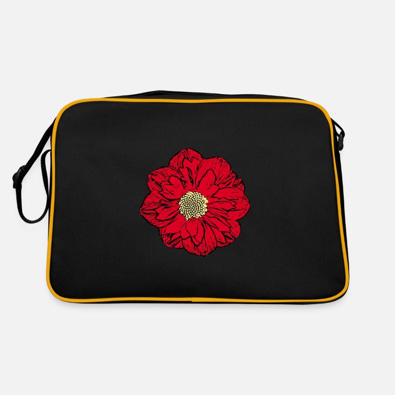Fleur Rouge Fleur Rouge Fleurs Rouge Fleurs Rouge Sac Retro