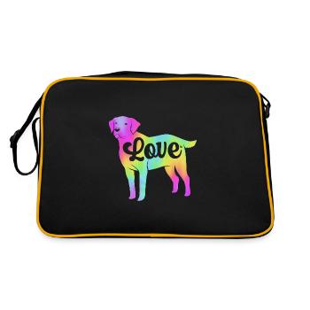 Chesapeake Bay Retriever - Retro Tasche - Schwarz/Gold - Hinten