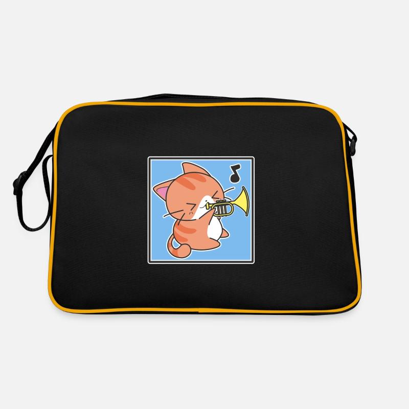 Trompeter Katze Retro Tasche