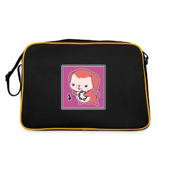 Petit chien avec tambourin - Sac Retro - noir/or - Dos