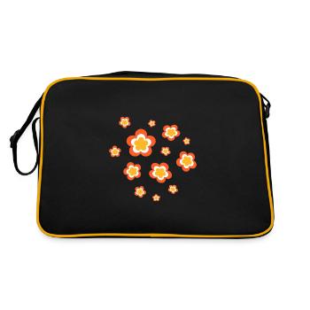 Années 70 Fleur Motif Rétro Hippie Fleurs Puissance - Sac Retro - noir/or - Dos